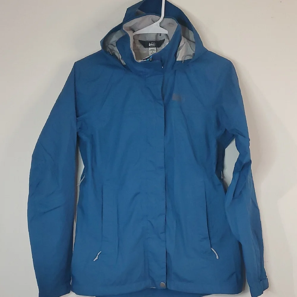 Rei Co-Op Peak 2.5L Rain Jacket Size Small Womens Blue/Green - Picture 1 of 15
